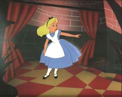 Cel of Alice chasing the White Rabbit